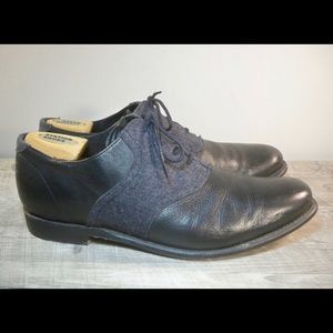 J D Fisk Black Leather Saddle Leather Oxfords 11